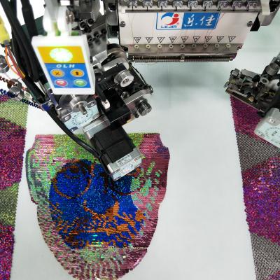 China Garment Shops LJ 4 High Speed ​​Mixed 6sequins 8 Sequins Embroidery Machine Automated Price for sale