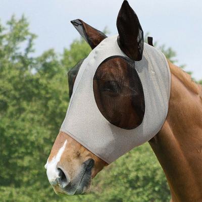 China Mesh+ Polyester Fabric 2020 New Design Equestrian Products Horse Head Cover Mesh Fly Protective Horse for sale