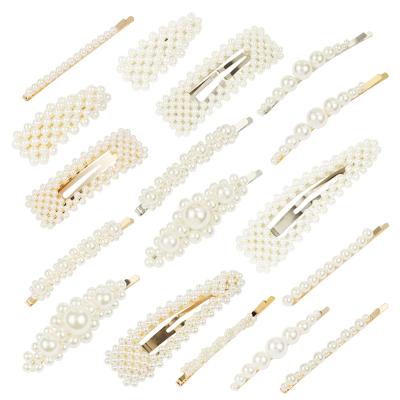 China New Fashion Metal+Peral Hair Pin Beauty Custom Barrettes Bead Hair Clip For Women Hair Accessories Korean Hair Clips for sale