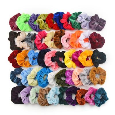 China Wholesale Hair Band Customized Elastic Velvet Hair Scrunchies Hair Bands For Ponytail Holder Schrunchies for sale