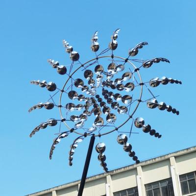 China Creative and Novelty Unique and Magical Metal Stake Outdoor Landscape Garden Windmill for Outdoor Garden Have Current for sale