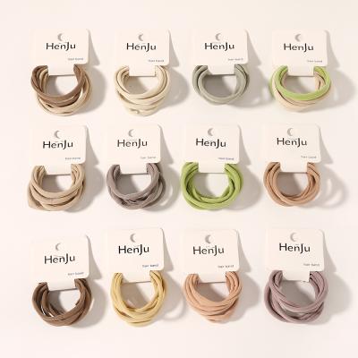 China 5pcs/card Candy Color Elastic Hair Bands Hair Bands Hair Ties For Kids Girls Women Accessories for sale