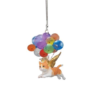 China Plastic Cat Interior Creative Cute Car Decor Accessories Colorful Balloon Cat Car Hanging Ornament Decoration Pendant Ornament for sale