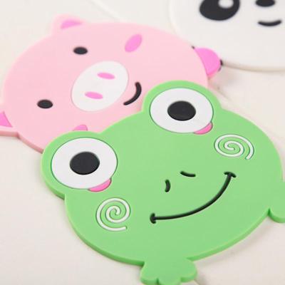 China Logo Silicone Coaster Retro Drinks Custom Made Wholesale Viable Mat Desk Cartoon Cup Mat for sale