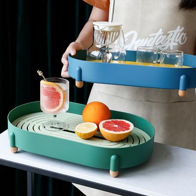 China Viable Multifunctional Kitchen Drain Basket Kitchen Tableware Plastic Vegetable and Fruit Drain Tray for sale