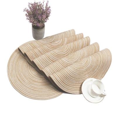 China Sustainable Pure Natural Round Woven Table Mat Table Mat High Quality Environmental Friendly Material Kitchen Coaster for sale