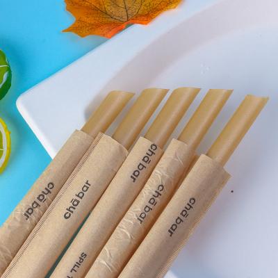 China Disposable Custom Environmentally Friendly Biodegradable Individually Wrapped Sugar Cane Straws for sale