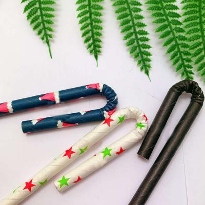 China Environmentally Friendly U Shape Drinking Straws Flexible Paper Curvy Paper Straws Environmentally Friendly Straws for sale