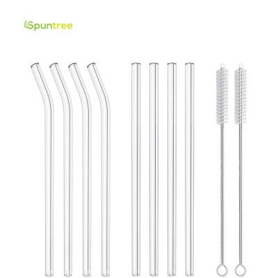 China Food Grade Drinking Straws 100% High Borosilicate Glass Biodegradable Reusable Smoothie Straws For Milkshakes, Frozen Drinks for sale