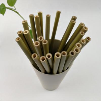 China Disposable Reusable Organic Bamboo Drinking Straws Bamboo Straws With Cleaning Brush for sale