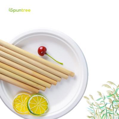 China Green Plant Based Disposable Stem Drinking Straws Eco-friendly Natural Biodegradable Plastic Straws Instead 12mm Reed Straw Wide for sale