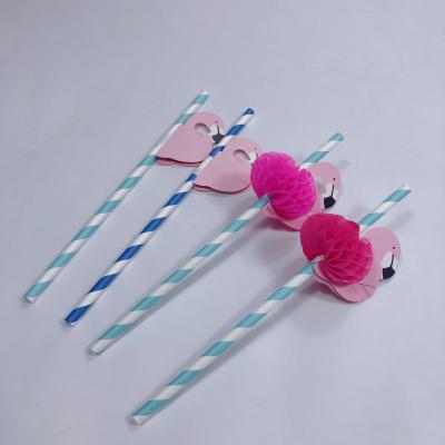 China Eco Foil Disposable Biodegradable Flamingo Straw For Party for sale