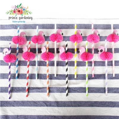 China Flamingo Reusable Disposable Party Decoration Customized Drinking Paper Straws for sale