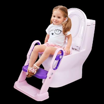 China Toilet Training Foldable Plastic Baby Potty Training Seat With Step Stool Ladder Potty for sale