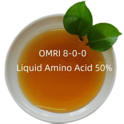 China Agricultural Amino Acid Liquid Organic Fertilizer 8-0-0 OMRI Compound Foliar Spray for sale