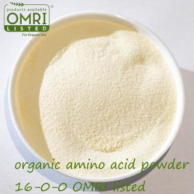 China 16-0-0 Amino Acid Powder 80% Organic Nitrogen Fertilizer Based On Hydrolyzed Proteins for sale