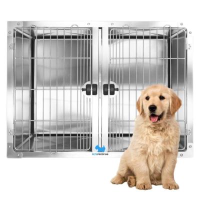 China Petsproofing Hot Sale Stainless Steel Viable Animal Cages Manage Pet Cage Dog Cat Cage Bank for sale