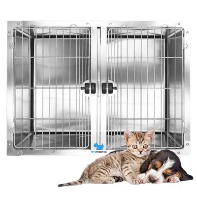 China Viable Factory Wholesale Supply Petsproofing Stainless Steel Professional Veterinary Dog Cage For Vet Clinic for sale