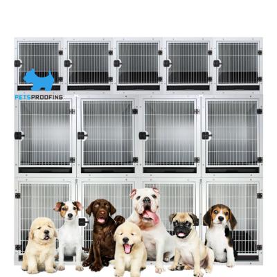 China Breathable dog cat metal kennels which is made of stainless steel are friendly to puppies and kittens in the pet shop for sale