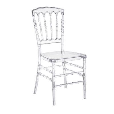 China Clear Resin Napoleon Chair (Size) Adjustable Outdoor Clear Transparent Acrylic Chair Hotel Chiavari Chair Marriage Wedding Party Banquet Chavari for sale