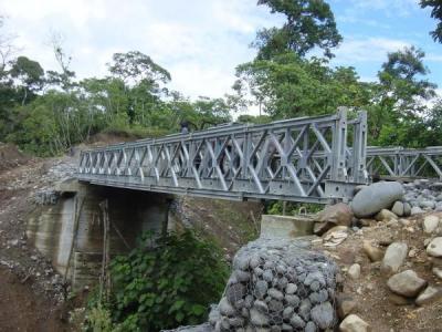 China Ponte de fardo simples modular altamente móvel, pontes de suspensão longas de aço provisórias à venda