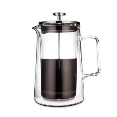 China Viable Double Wall French French Press French Press Coffee Maker Morden Glass French Press Pot for Coffee and Tea for sale