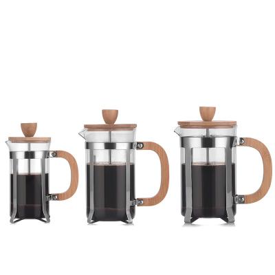 China Viable Wholesale French Coffee Press Gift Set Bamboo French Press GlassFrench Press Coffee Maker for sale