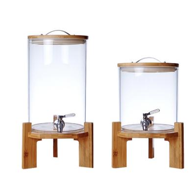 China Drinkware 5L 8L Glass Juice Dispenser Ice Tea Dispenser Beverage Dispenser With Stand And Tap for sale