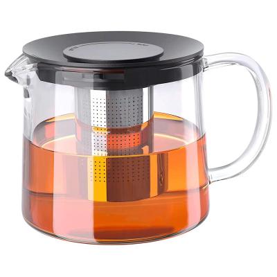 China Nordic Viable Loose Leaf Tea Brewing Pot Glass Tea Kettles For Blooming Tea for sale