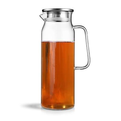 China Sustainable Glass Jug Set Glass Water Jug Glass Jug For Homemade Juice And Iced Tea for sale