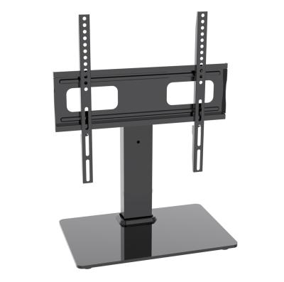 China Universal Led LCD Plasma TV Mount Glass Base TV Floor Stand Mount Bracket For Height 23 inch to 55 inch for sale