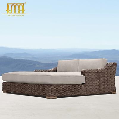 China Modern Outdoor Furniture Single Style Sun Lounge 2 Seats Daybed For Five Star Hotel for sale