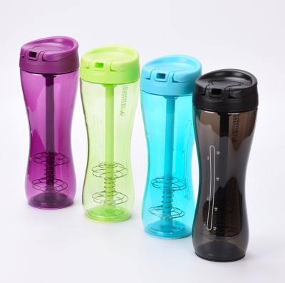 China Creative Logo Design Slim 500ml BPA Free Sample Custom Plastic Sports Fitness Gym Protein Shaker Cup Bottle Viable With Straw for sale