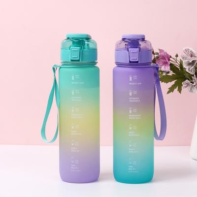 China 1 Liter Leak Proof Private Label Reusable Outdoor Sustainable Custom Logo Sports Gym Running Water Bottle With Time Marker For Gym for sale