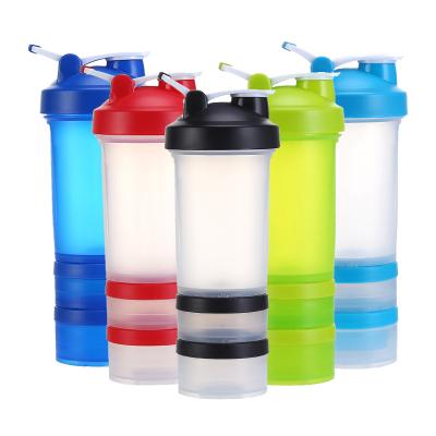 China Viable Free Sample Logo 450ml Custom Plastic Workout Water Bottle Shakers Mix Protein Shaker Bottle For Gym for sale