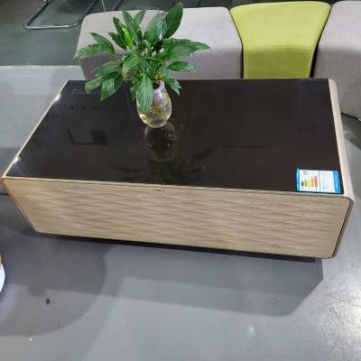 China Newest OEM Brand Smart Coffee Table With Multi Funtions Small Fridge Usb Charger Dual Speakers for sale