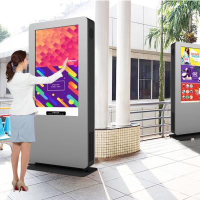 China 2000cd/m2 Brightness Outdoor Digital Advertising Screens TV Kiosk Stand LCD Totem for sale