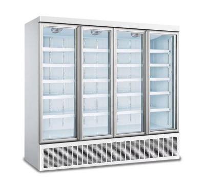 China Absorption 4 Door Vertical Commercial Glass Supermarket Showcase Upright Freezer for sale