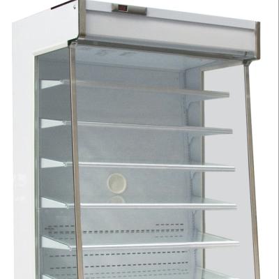 China Outdoor Commercial Supermarket Multi Deck Air Curtain Upright Open Beverage Display Fridge for sale