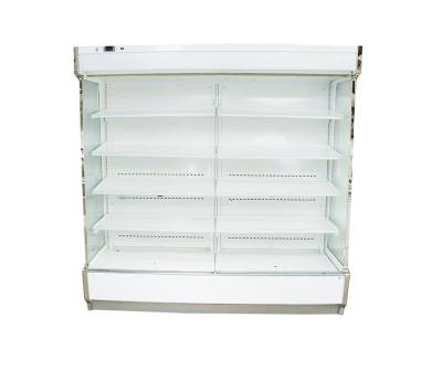 China Commercial Outdoor Supermarket Air Curtain Fresh Food Display Double Open Front Refrigerator for sale