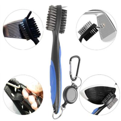 China Durable Attractive And Durable Dual Side Golf Club Cleaning Brush With Brass And Nylon Bristle for sale