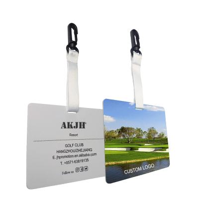 China Eco-friendly Hot Transfer Printing Custom Plastic Luggage Golf Bag Tag And Photo Bag Tag for sale