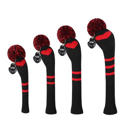 China Best Selling Waterproof In China Red And Black Slash Bar Style Golf Headcover Set for sale