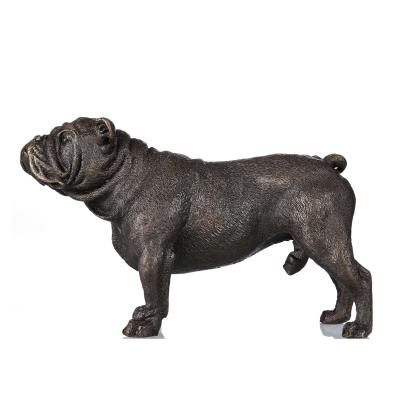 China TPAL-093 Europe Small Bulldog Statue TPAL-093 Indoor Small Dog Figurines Bronze Sculpture Home Decor for sale