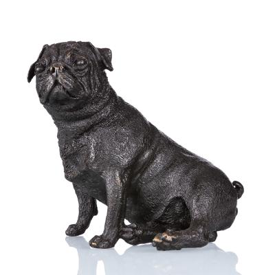 China Europe SHTONE Dog Statue TPAL-092 Bulldog Bronze Sculpture Home Decor Metal Figurines for sale