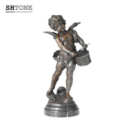 China Europe SHTONE TPE-080/080J Sculpture Bronze Boy Cupid Statue Home Decor Metal Figurine for sale