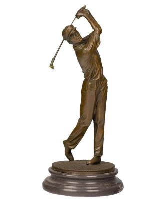 China Europe SHTONE Golf Player Statue Bronze Male Brass Sculpture Home Decor TPY-395 for sale