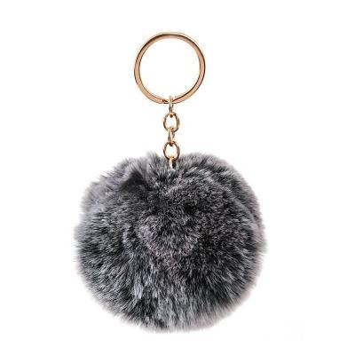 China Souvenir Item / Black Ball Pom Pom Keychains Fluffy Keychain Bag of Blast Promotional Gifts Charms Custom Key Chain For Women for sale