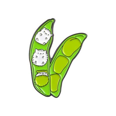 China Europe Shtone Customized Logo Pea Pods Shaped Lapel Pins High Quality Soft Enamel Metal Badges for sale