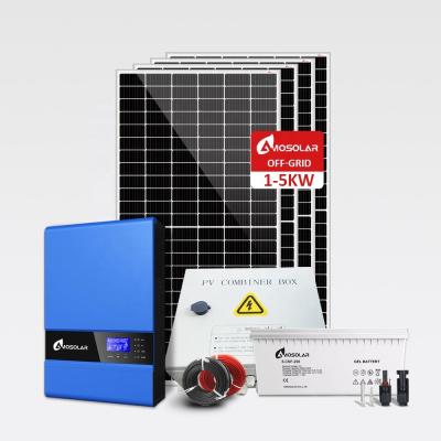 China Customized 1kw 3kw 5kw Full Solar Power Off-grid System Kit for Power Support Function for sale